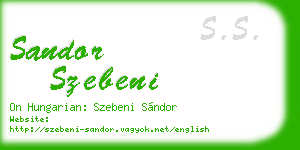 sandor szebeni business card